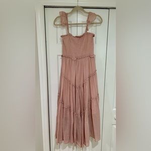 NWT PinkBlush Smocked Tiered Maternity Dress